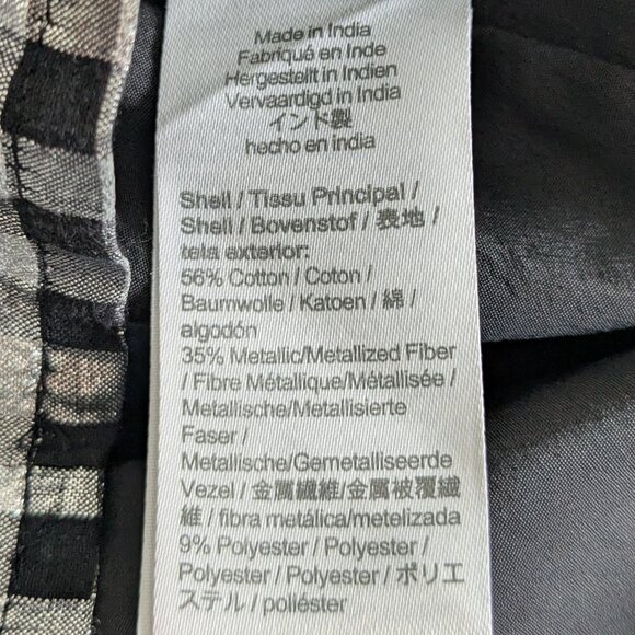 J. Crew Top Women's Medium Silver Black Lurex Sleeveless Metallic Ruffle NWT - Picture 11 of 15